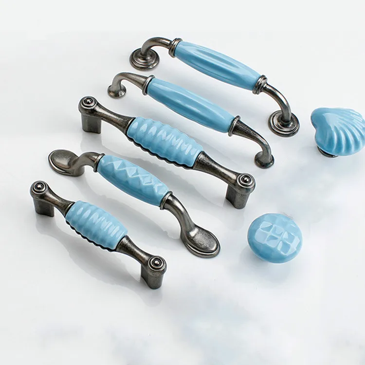 

Thickened Ceramic Handles Cabinet Closet Drawer Pulls Single Shell Furniture Hardware Door Handles and Knobs