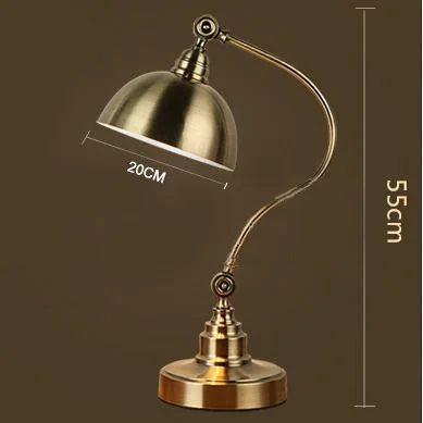 220V LED American retro style adjustable desk lamp bedroom bed study study country retro eye protection desk lamp table light