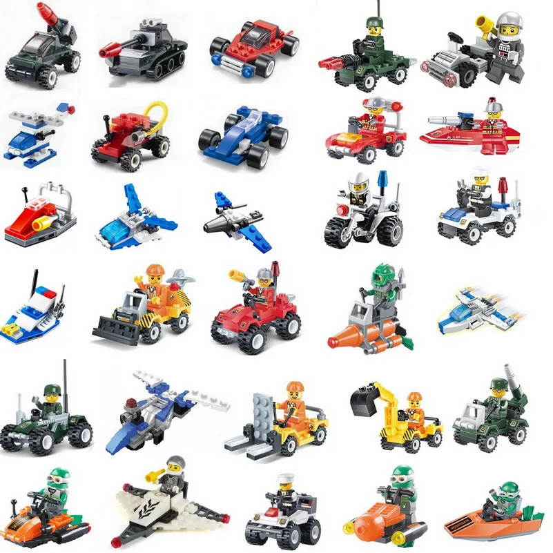

building blocks city police combat vehicle fire car tank puzzle assembly educational toys for kids fun gift