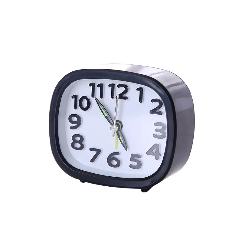 Fashion Square Small Bed Alarm Clock Transparent Case Compact Digital Alarm Clock Creative Cute Student Desk Table Clock