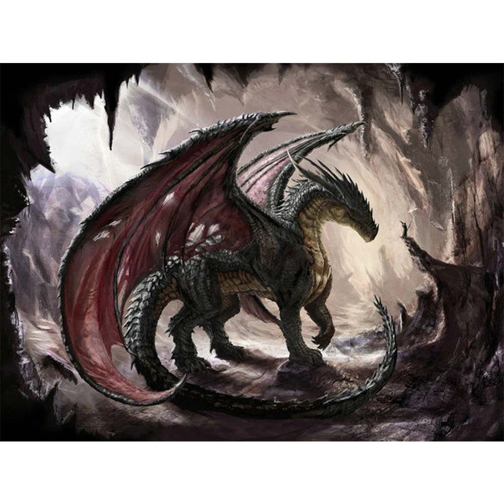 

LI LOYE Needlework DIY Diamond Painting Soil dragon Handwork Diamond Embroidery Full Round Diamond Mosaic Decorative gift RT957