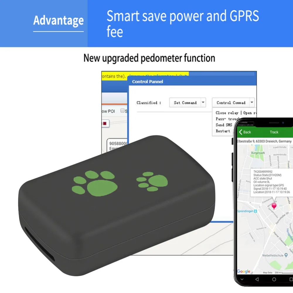 

TK203 3G GPS Tracker Dog Cat Pet GPS WCDM Locator Real Time Tracking Device Anti-lost Pet Monitor System Smart Home Accessories