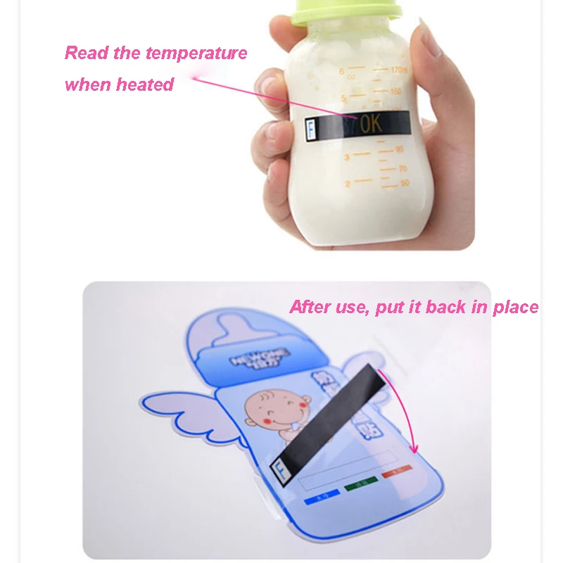 Младенческая бутылка для детского молока тестовая бумага термометр-полоска стикер Дети Безопасные Термометры Температура измерительная карта