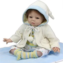Fashion Lovely 22 Inches 55 cm Big Size Silicone Reborn Baby Boy Dolls For Child Toys Cheap Lifelike Reborn Babies For Sale