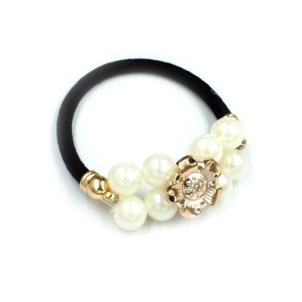 Headwear Hair Accessory Randomly Fashion Hairband Pearl Wire Flower Ponytail Holder Scrunchy Hair Rope Elastic Rubber Band Women