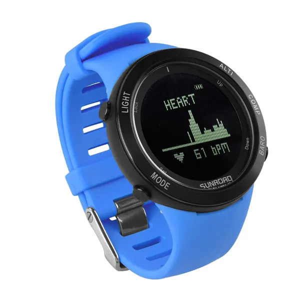 SUNROAD Smart Heart Rate Men Watch with Compass Barometer Stopwatch