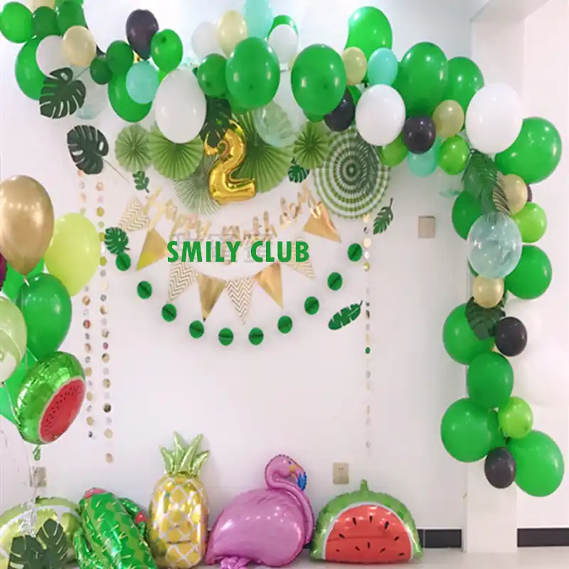Green Balloon Beam Cactus Balloon Jurassic Party Hawaiian