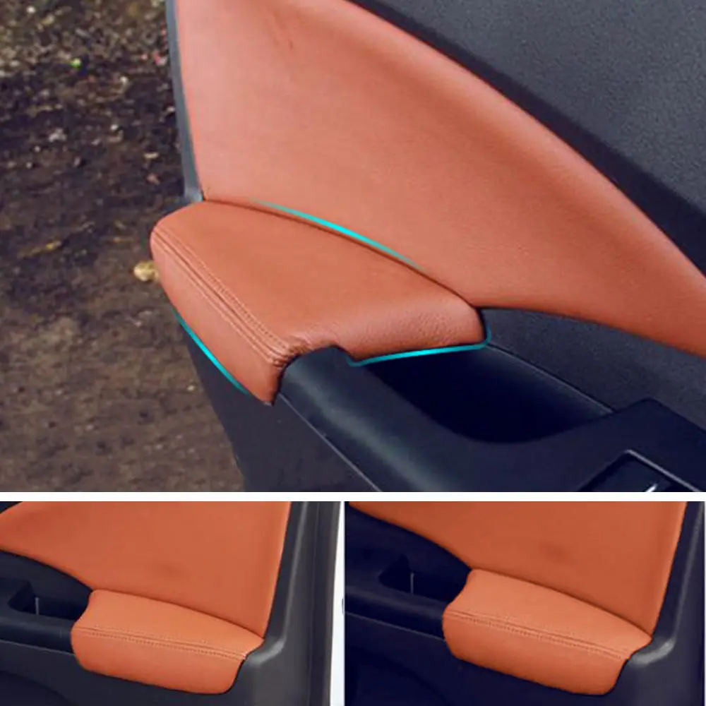 For Honda CRV Car Door Armrest Decor PU Leather Surface Cover Panel