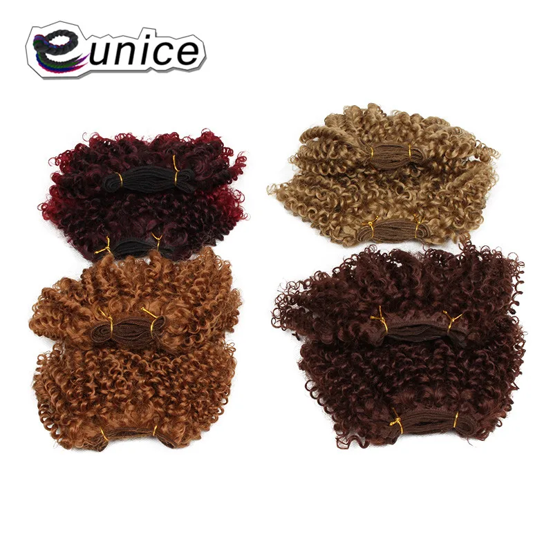 synthetic weaving 8INCH Jerry curly Braid ombre braiding hair weft extentions  (29)