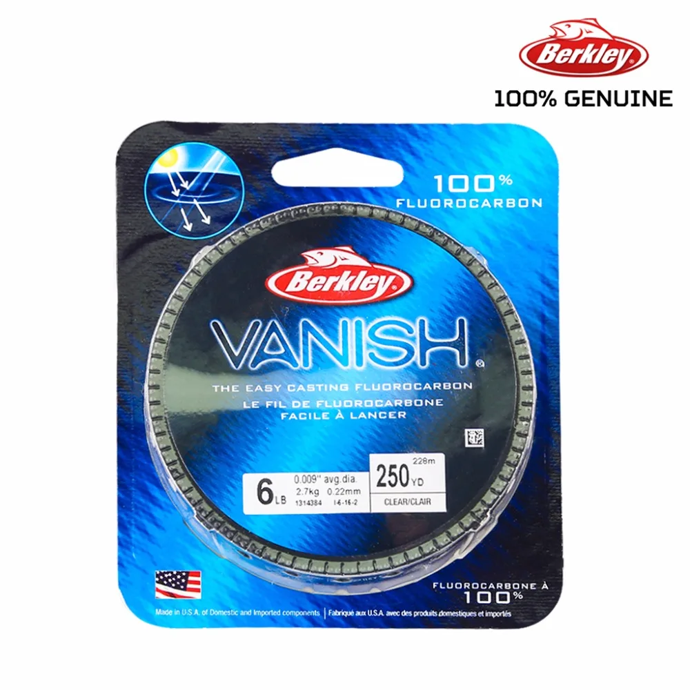 Berkley Vanish 228m Fluorocarbon Fishing Line Clear - Finish-Tackle