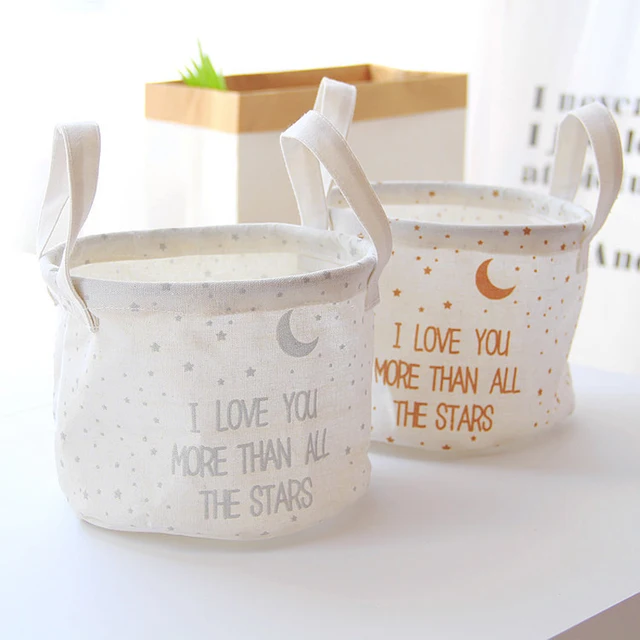 Cute Laundry Basket Fabric Baby Clothes Storage Barrel Small Basket