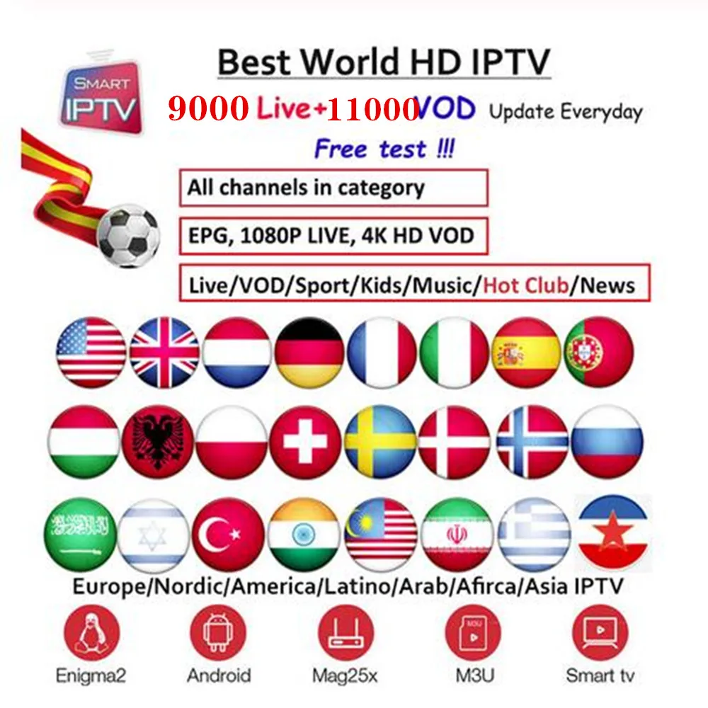 

IPTV Spain Channel M3u Abonnement Portugal France Spain for Android Box Enigma2 m3u Smart TV PC
