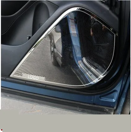 4 шт./компл. двери из нержавеющей стали интерьер громкоговоритель крышка отделка рамки для Subaru Forester AA499 - Название цвета: Mirror Silver