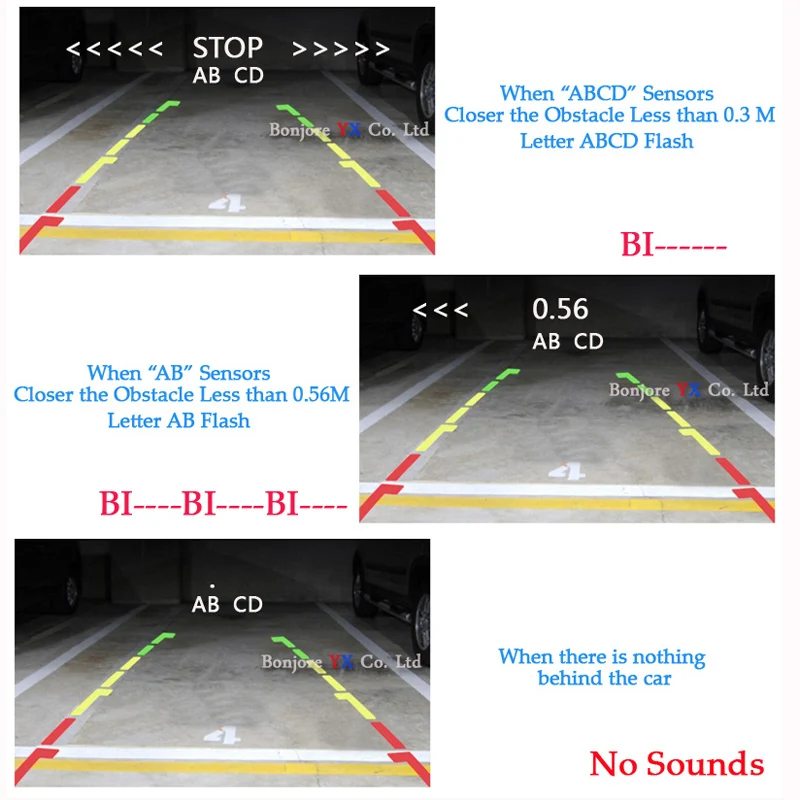Goede Koorinwoo Allroad Auto Parkeersensoren Monitor Achteruitkijkspiegel parktronic systeem Brumper metaaldetector Reverse Zwart