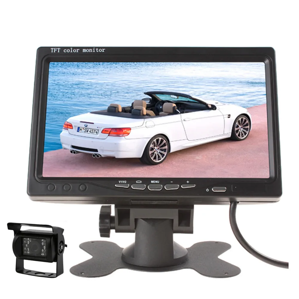 Универсальный 7-ми дюймовый HD экран монитор автомобиля монитор подголовника Реверсивный помощник парковки Поддержка пульт дистанционного управления для грузовик, автобус, автомобиль