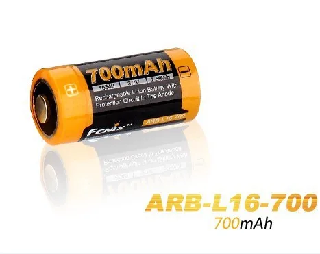 4Pcs/Lot Fenix ARB-L16-700 3.6V 16340 700mAh Rechargeable Li-ion Battery With Protection Circuit 4Pcs/Lot Fenix ARB-L16-700 3.6V 16340 700mAh Rechargeable Li-ion Battery With Protection Circuit