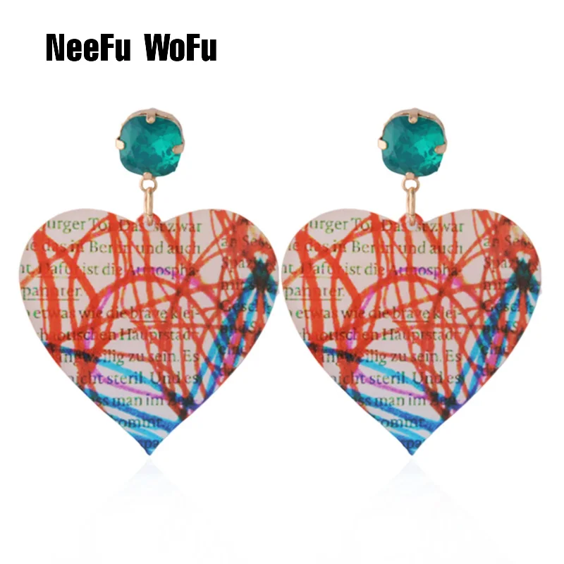 Большие акриловые серьги NeeFu WoFu для женщин окрашенные серьги-гвоздики | Украшения