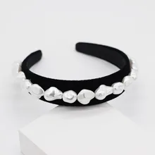 Корейская версия моды темперамент простой неровный жемчуг повязка на голову Путешествия Мода Подиум головная повязка 947