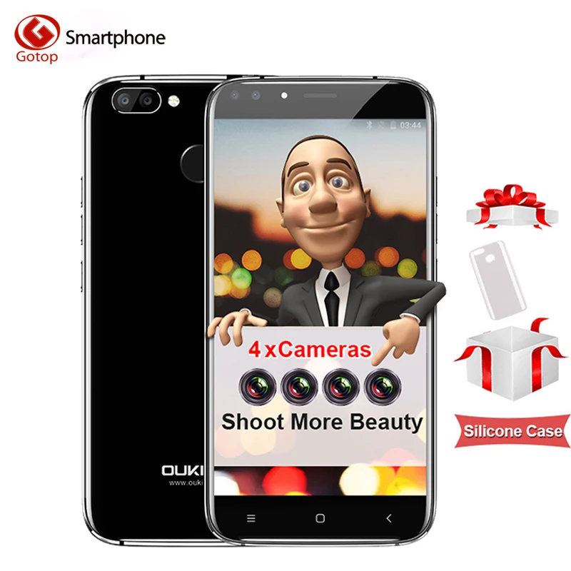 Original OUKITEL U22 Android 7.0 Smartphone MTK6580A Quad Core Cell phone 2GB RAM 16GB ROM Four Camera Fingerprint Mobile Phone|cell phones|mobile