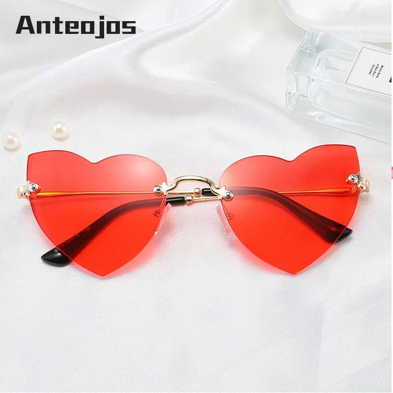 ANTEOJOS 2019 красные очки модные женские солнцезащитные без оправы для девушек в