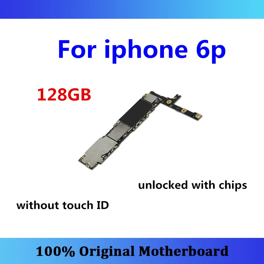 

Original logic board unlocked for iphone 6p 6plus motherboard 128GB without touch ID with chips mainboard 6plus IOS no icloud MB