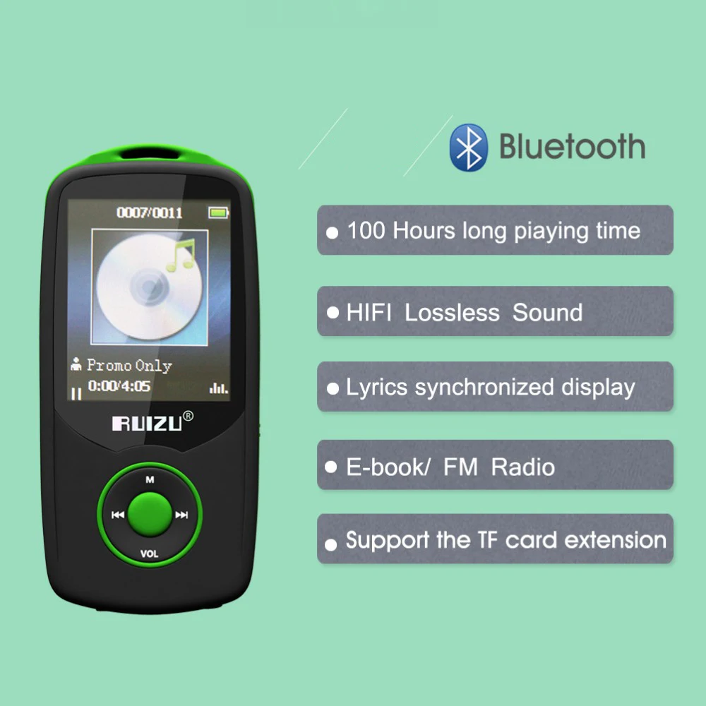 Ruizu X06 без потерь Flac Портативный Hifi Цифровой Спорт Аудио экран Mp 3 Музыка Mp3 плеер