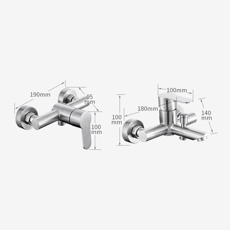 Смеситель для ванной комнаты с клапаном из нержавеющей стали, кран для ванной, настенный кран для холодной и горячей воды, кран с одной ручкой