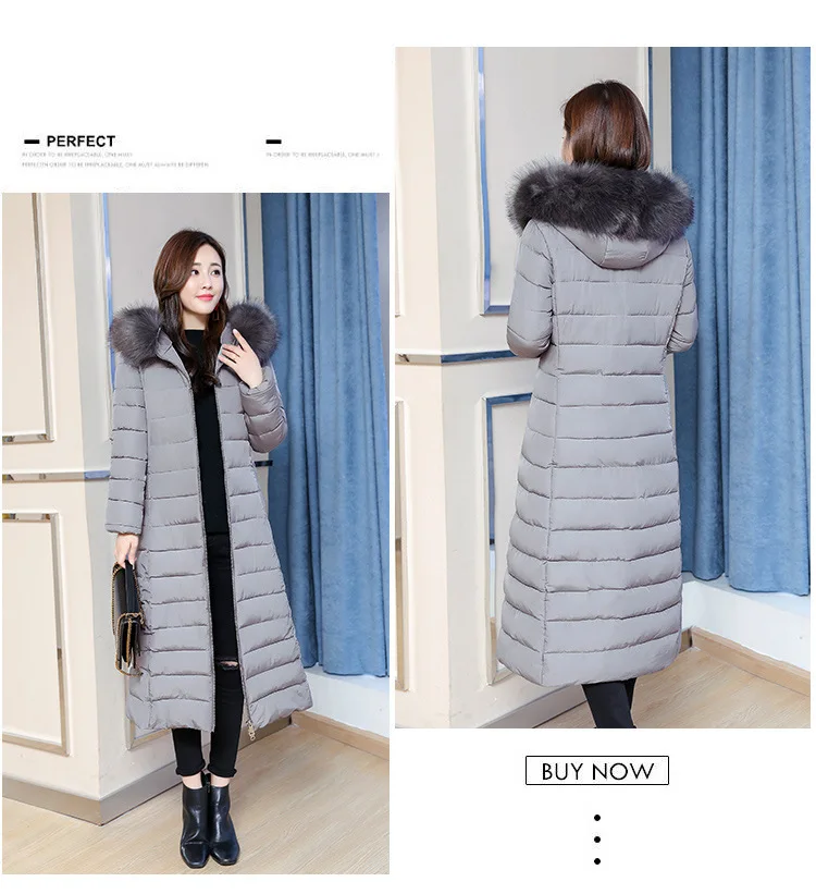 Women popular new women long over-the-knee heavy cotton-padded jacket fashionable with thick coat