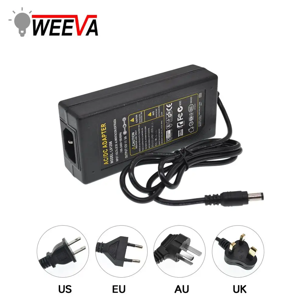 

Lighting Power Transformer Adapter Charger 1A 2A 3A 4A 5A 6A 8A Power SupplyAC110V 220V to DC 5V 12V 24V EU US AU UK Plug