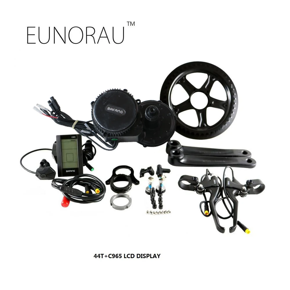 EUNORAU 8fun bafang 48v500w электровелосипед мотор 8fun Средний привод комплект для переоборудования электрического велосипеда мм G340.500 - Цвет: 44T and C965 LCD