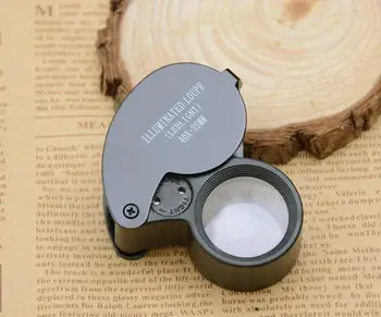 

100PCS 40x Portable Magnifier Mini Retractable Magnifying Illuminated LED Light Jeweler Loupe Fast shipping SL6096