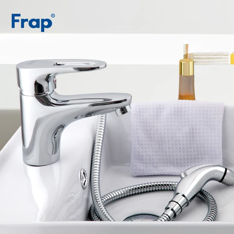 Baratos Frap nuevos grifos de lavabo Material de cuerpo de latón grifos de baño grúa pulida con grifo de Bidet accesorios Torneira F1268