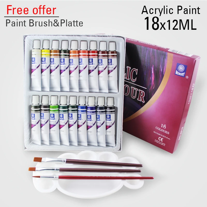 18 Colors 12ML Color Set Acrylic Paint Ceramics Paint Glass Paint Color