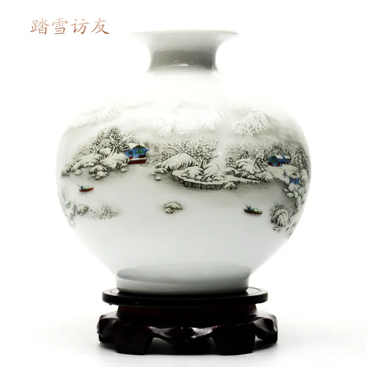 Креативная ваза в форме яблока Цзиндэчжэнь керамическая ваза для дома, гостиной, новые китайские современные минималистичные украшения, фарфоровые украшения