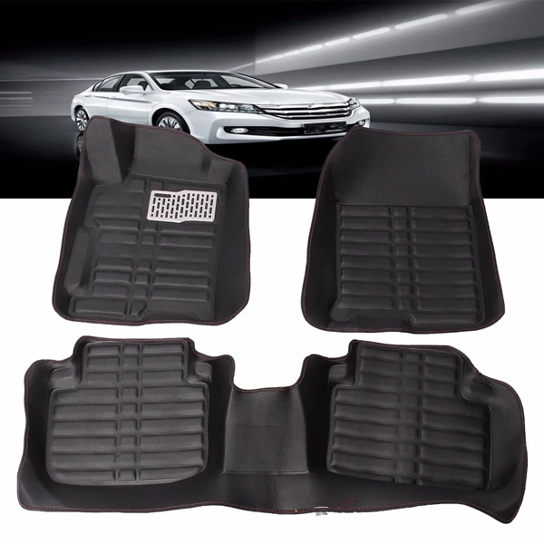 

3PCs/Set Car Floor Foot Pad Front & Rear Liner Waterproof Mat Floor Mats Car Styling Carpet For Honda /Accord 2013-2016