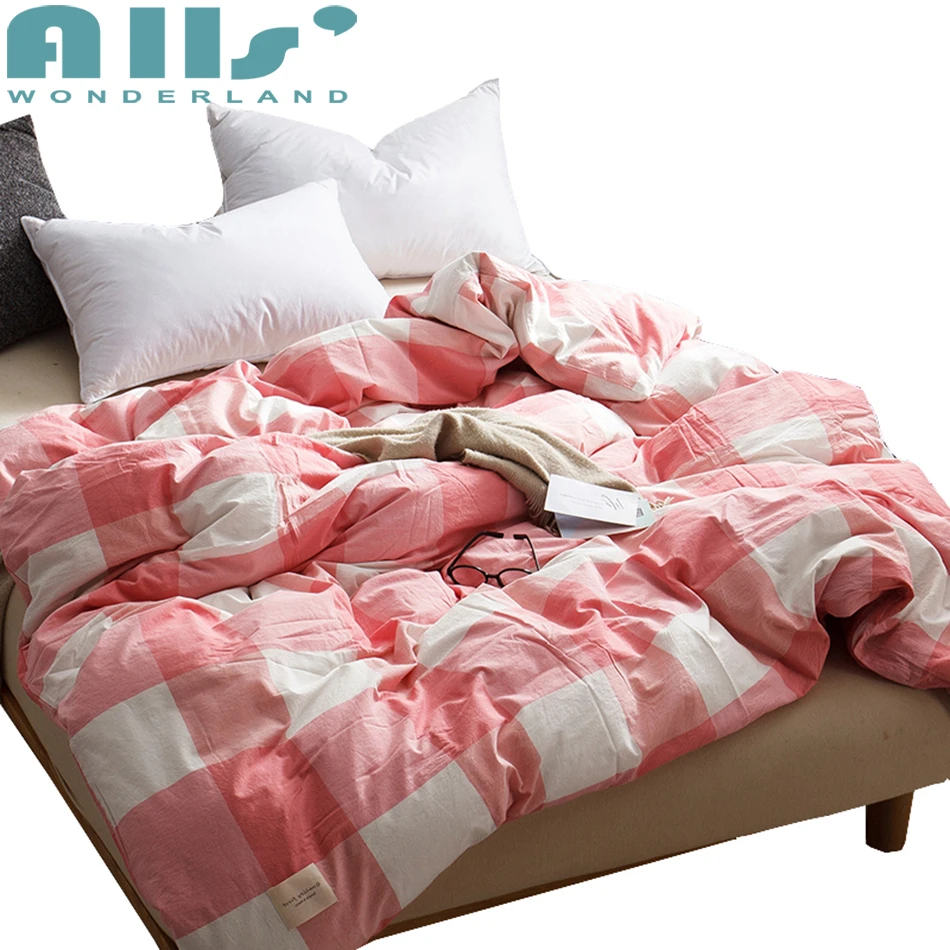Buy 1pc Pink Plaid Duvet Cover Modern Design 100