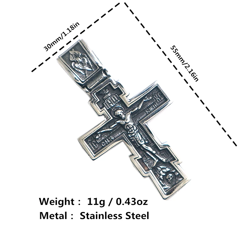 Ресток унисекс 316L нержавеющая сталь серебро новейший Иисус Христос Крест Библейский новейший кулон