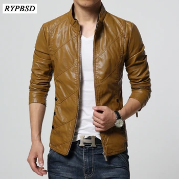 

New 2018 Men Faux Leather Jackets High Quality Jaqueta de couro Masculina Spring Autumn Fashion PU Coats Leather Hombre Jacket