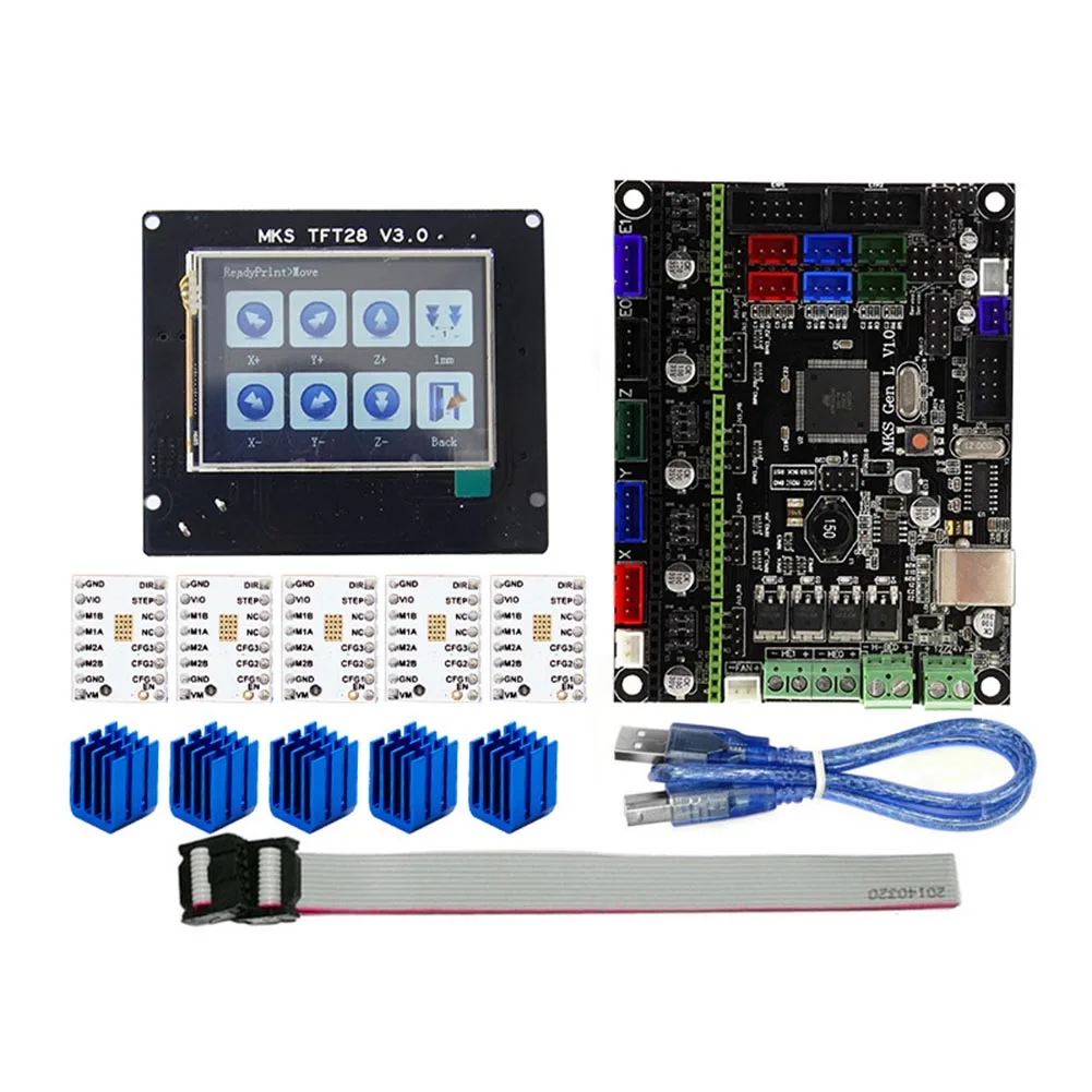 

For MKS GEN L Compatible with TFT28 LCD Display Support TMC2100 Motor Driver 3D Print Kits QJY99