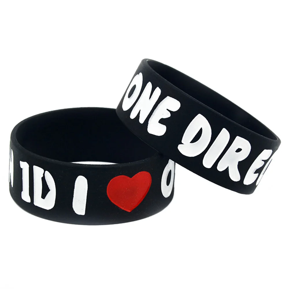 

1PC Debossed I Love 1D One Direction Silicone Wristband for Music Concert
