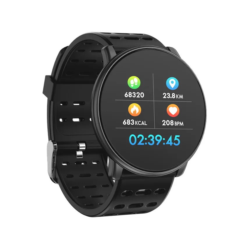 Смарт часы NY03 IP68 водонепроницаемый монитор сердечного ритма Smartwatch сообщение напоминание фитнес-трекер Браслет Q88 для Android и IOS - Цвет: Черный