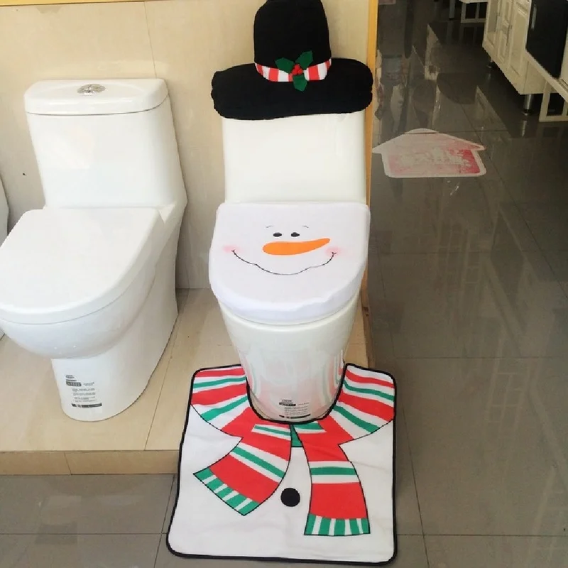 Yeduo 1 комплект рождественские украшения Xmas крышку унитаза коврик Санузел SSnowman