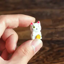 60 шт. 2 см Симпатичные Lucky Cat фигурки аниме Манеки Неко Белый Кот толстый кот очень маленький рисунок игрушки