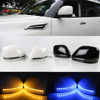 

For NIssan Patrol Armada Y62 Accessories 2017 2018 Car Side View Mirrors Mirror LED Turn Signal Lamp DRL Daytime Running Light