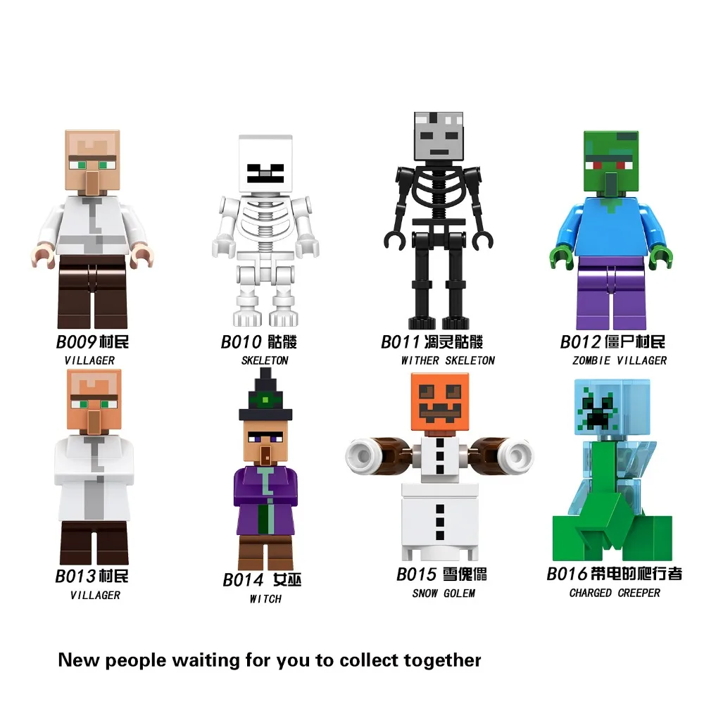 

8pc/lot Children's building blocks toy Compatible Legoingly city minecrafteds DIY figures Bricks birthday gifts birthday gifts