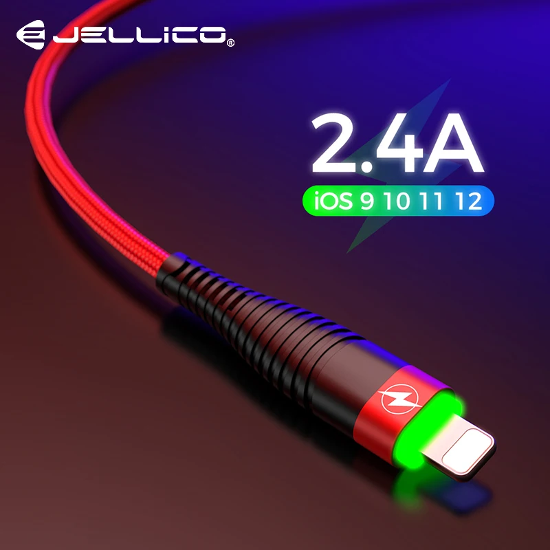 Jellico светодиодный зарядный кабель для iPhone X 8 7 USB iPad Быстрая зарядка мобильного