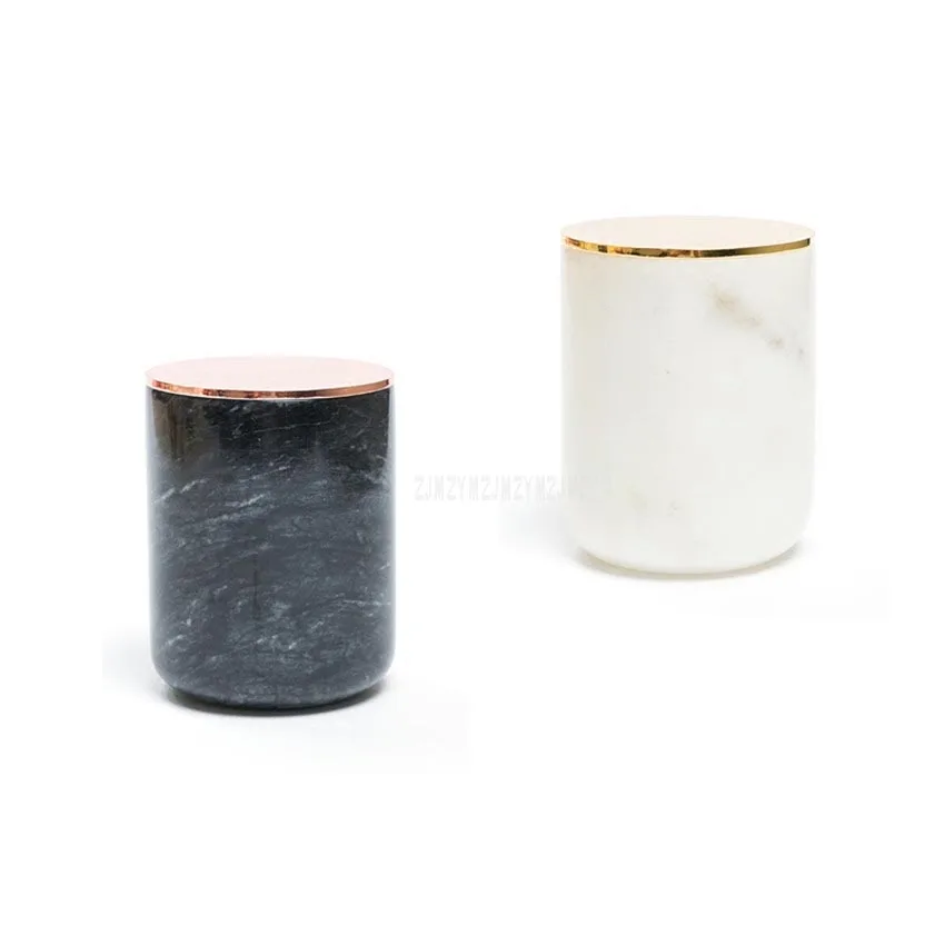 

Marble Candle Jar With Gold Lid Home Candle Holders Decorative Candle Stand Wedding Party Luxury Candle Stand Cup