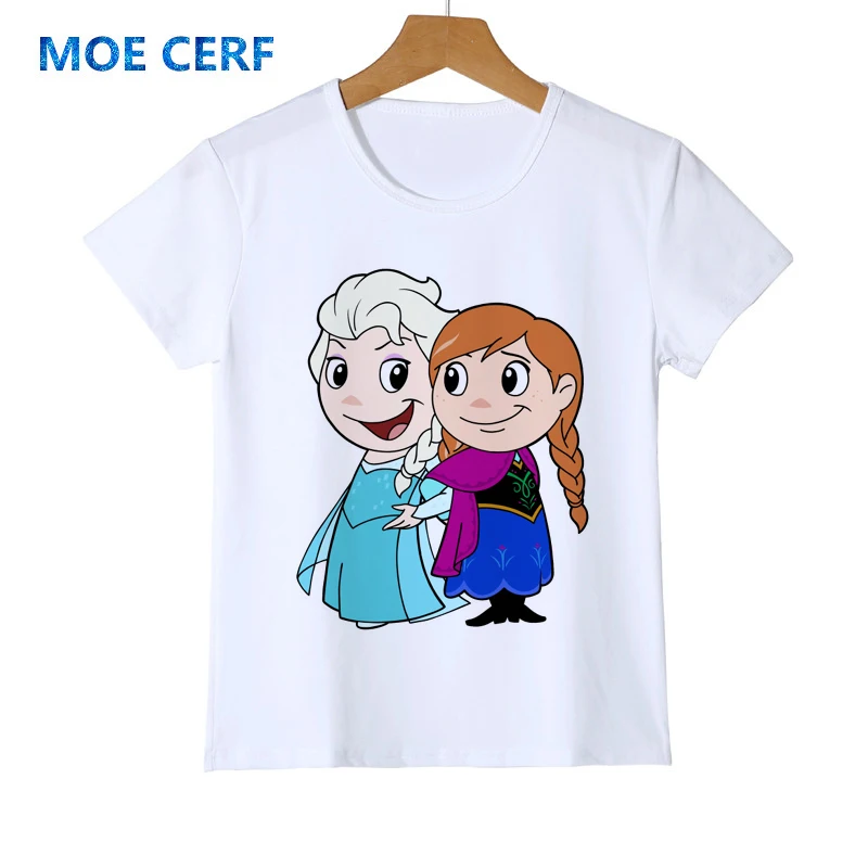 Лидер продаж, новинка года, футболка принцессы Эльзы для девочек Прямая с фабрики, детская одежда праздничный подарок, Z42-6 с индивидуальным рисунком