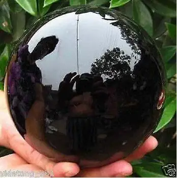

YM 305 80/ Natural Black Obsidian Sphere Large Crystal Ball Healing Stone