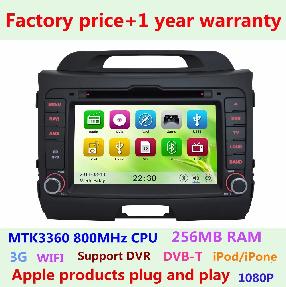 Factory price Touch screen Car DVD Player for KIA SPORTAGE R 2010 2011